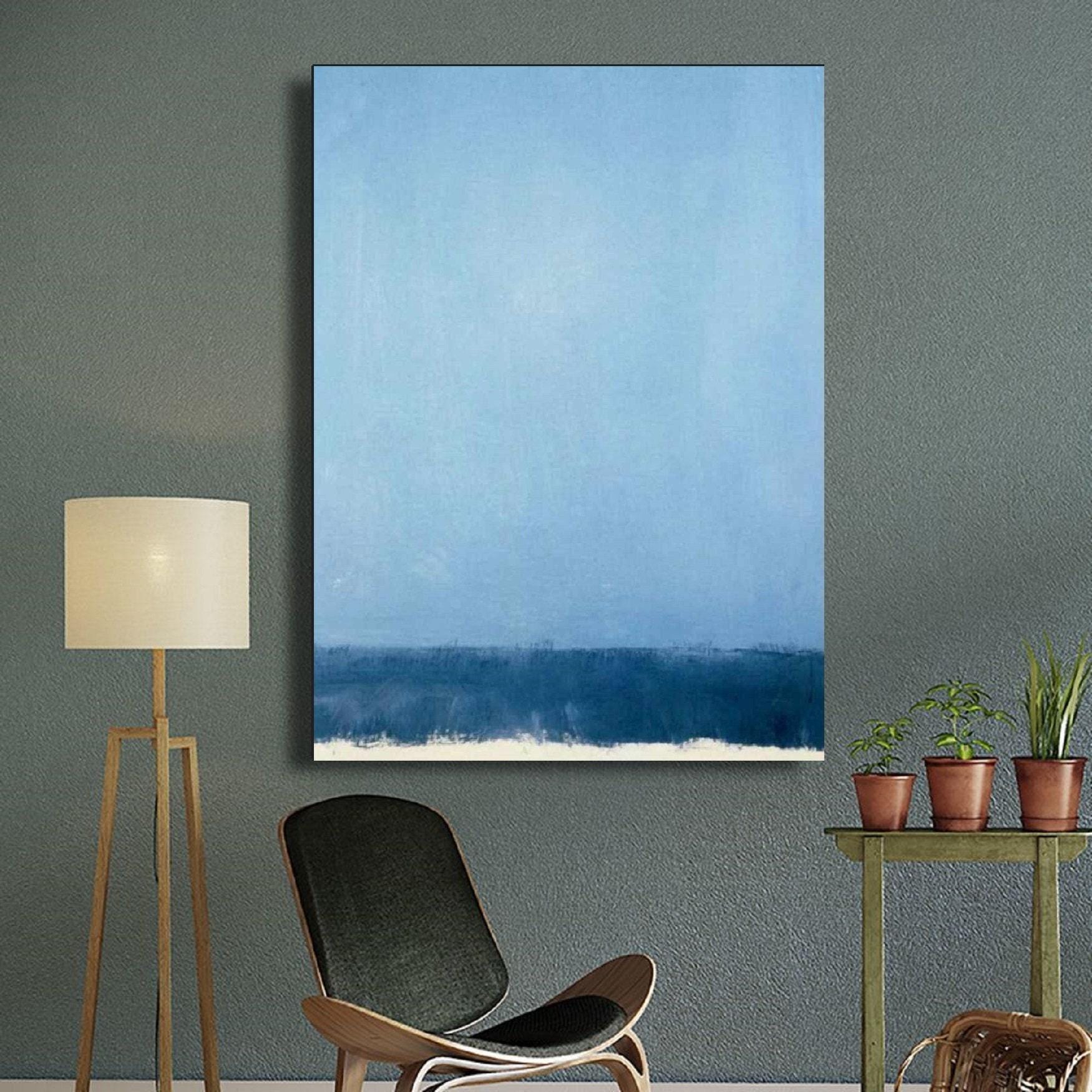 Mark Rothko, Rothko Wall Art, Riproduzione di Rothko, Dipinto di Mark Rothko blu e bianco, Mostra del Museo Rothko, Poster e pannello di Mark Rothko*1