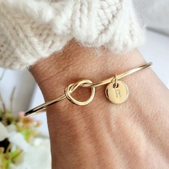 Damigella d'onore in oro Damigella d'onore con nodo Regalo damigella d'onore Proposta di matrimonio da damigella d'onore Bracciale da damigella d'onor