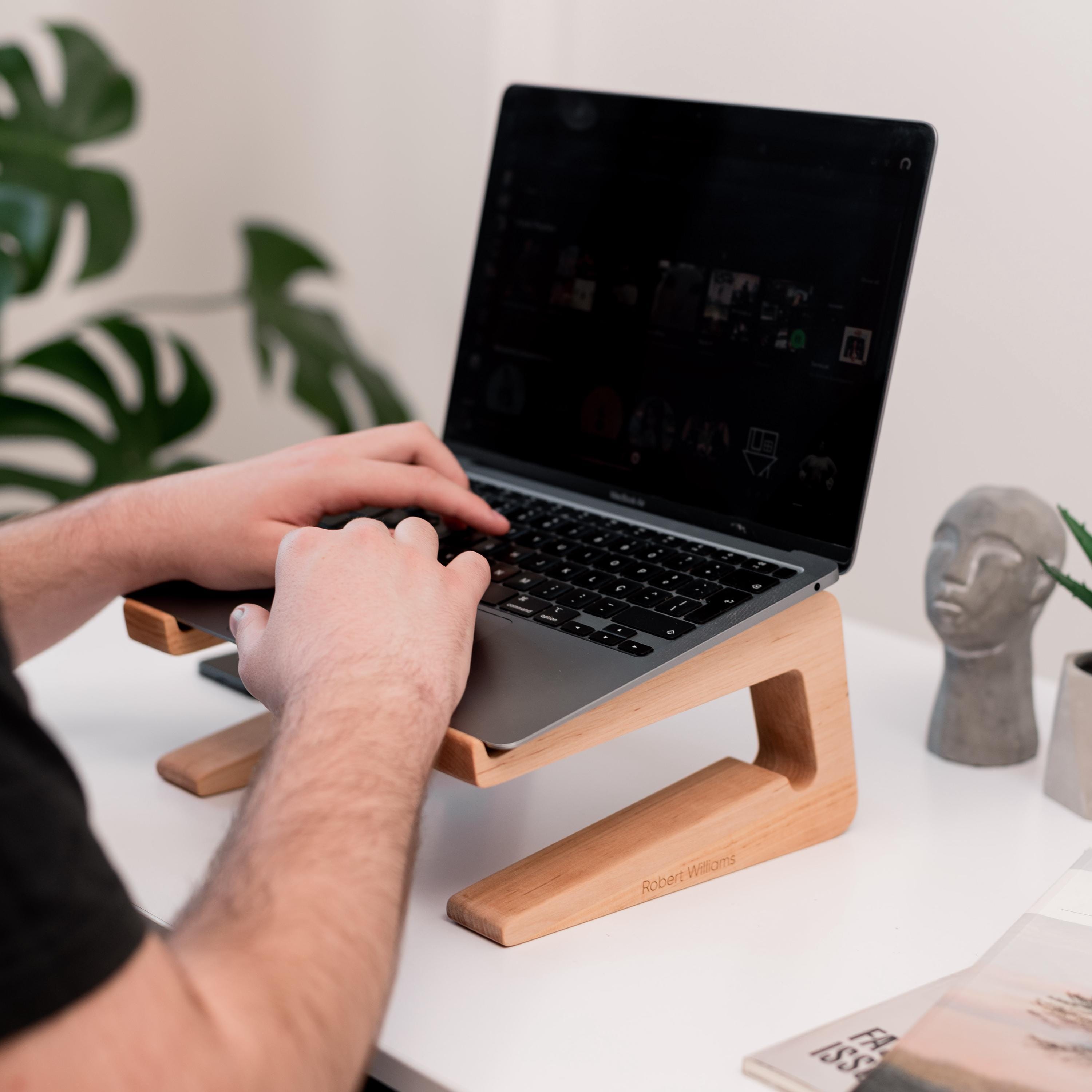 Supporto pieghevole in legno per laptop da scrivania, supporto per laptop, supporto per Macbook Pro, supporto per Macbook Air, accessori per laptop, i