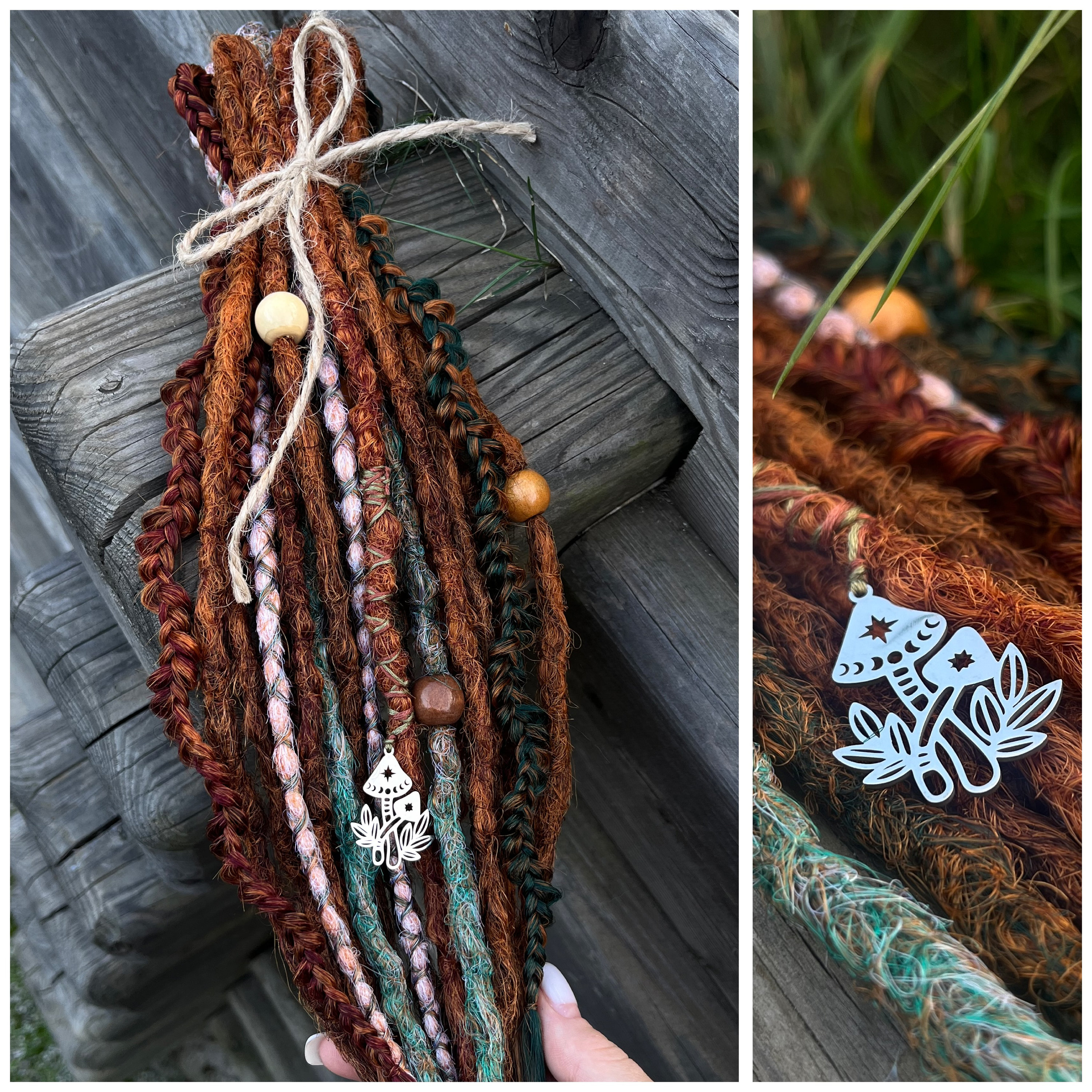 Dreadlocks Boho Dreadlocks sintetici color zenzero Extension per dreadlocks a doppia estremità Dread sintetici Dreads verdi Dreads a estremità singola