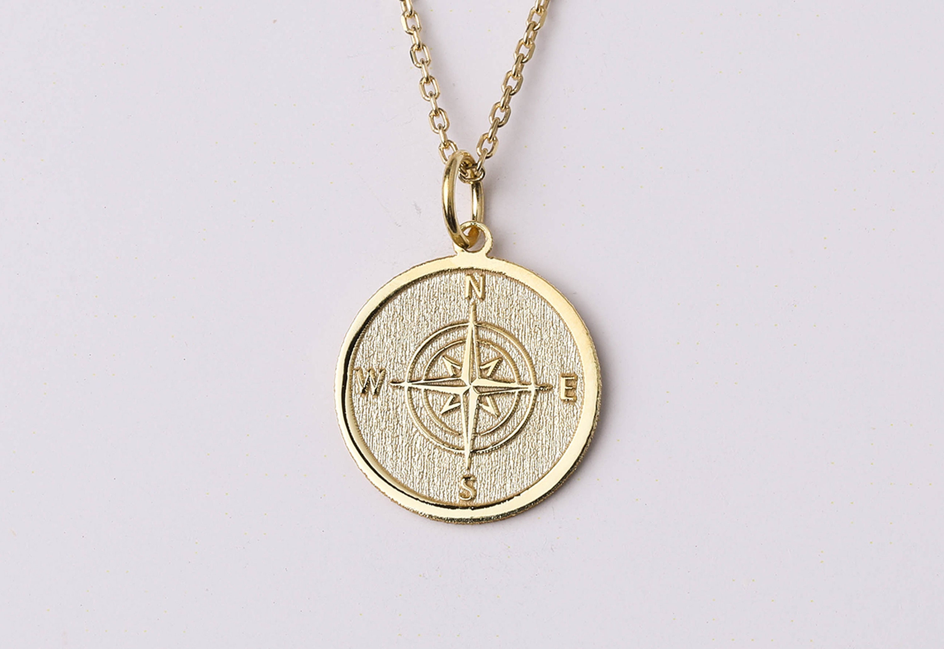 Collana con bussola in oro 14k, gioielli con bussola, bussola personalizzata, regalo con bussola, ciondolo con bussola, collana Polaris, collana in or