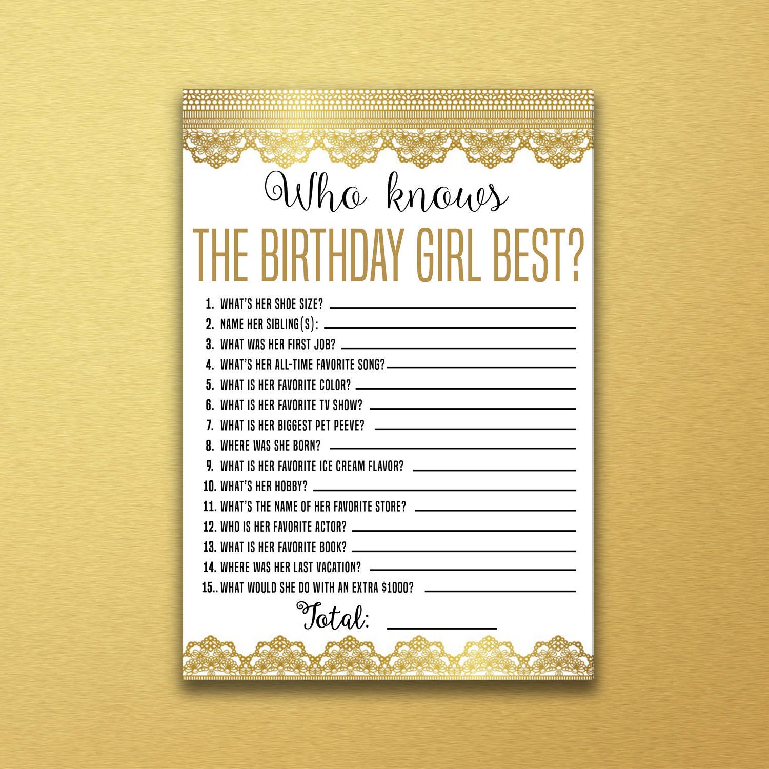 Chi conosce meglio la festeggiata, Quanto conosci la festeggiata, Quiz di compleanno, Gioco per feste di compleanno per ragazze, Attività, Compleanno