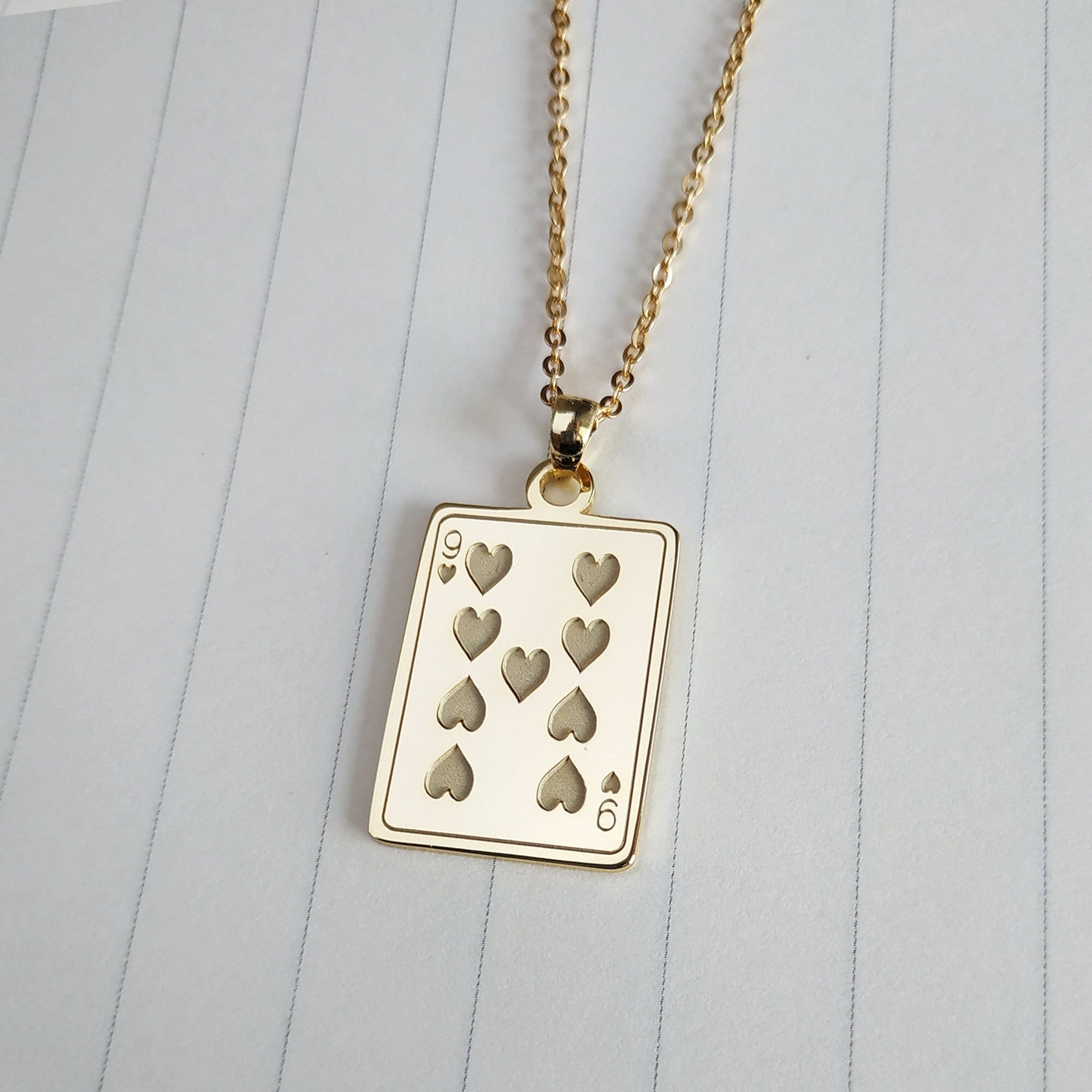 Collana con Nove di Cuori, Sette di Cuori, Collana con Carte da Gioco, Collana con Jack di Cuori, Collana con Regina di Cuori, Collana con Re di Cuori