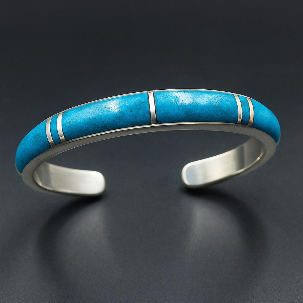 Bracciale rigido in turchese e argento sterling, bracciale unisex in turchese, bracciale rigido in argento sterling, bracciale rigido da uomo