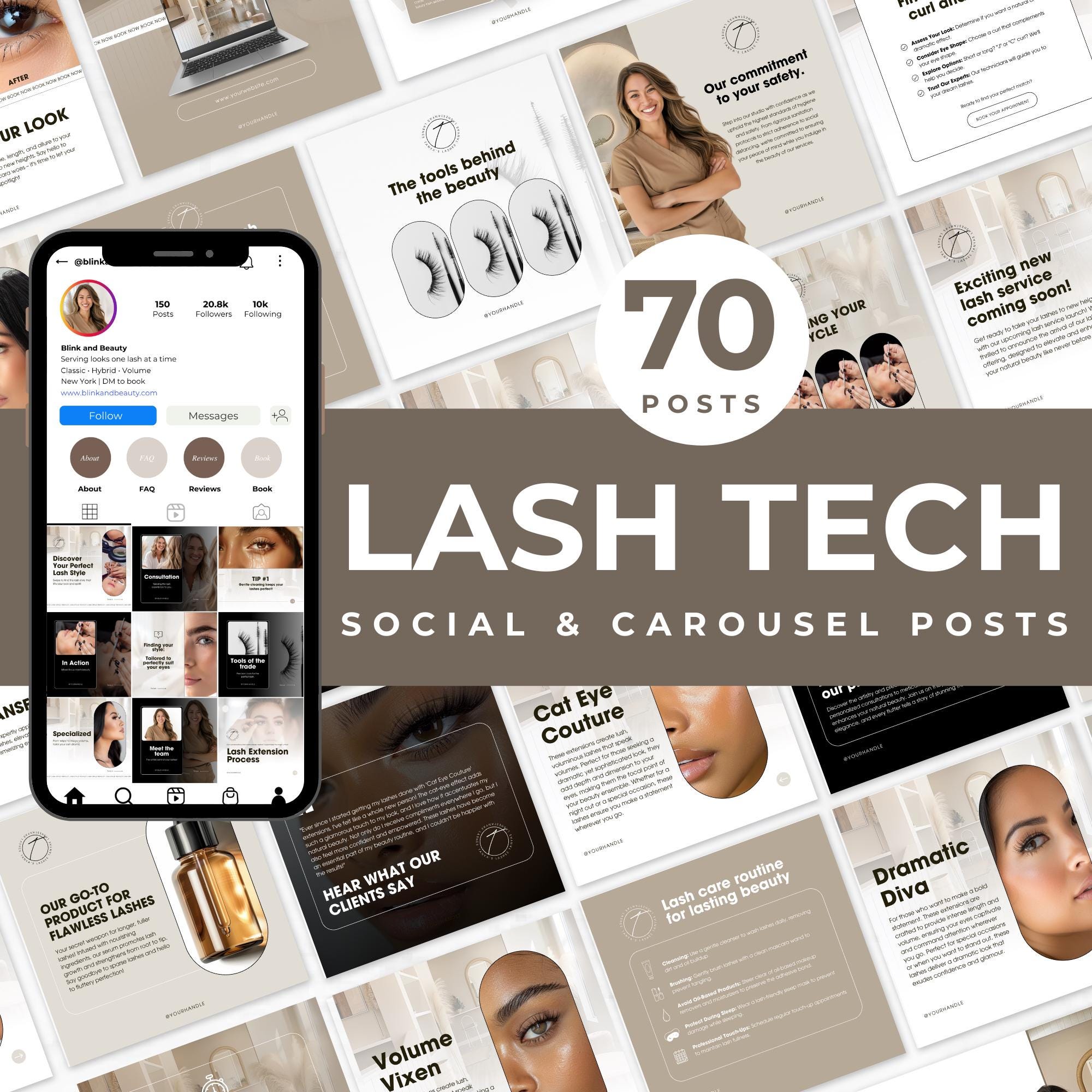 Modelli di Instagram per Lash Tech Modelli di post carosello per Lash Tech Modelli di Lash Tech Post di Instagram per Lash Tech Post di social media p