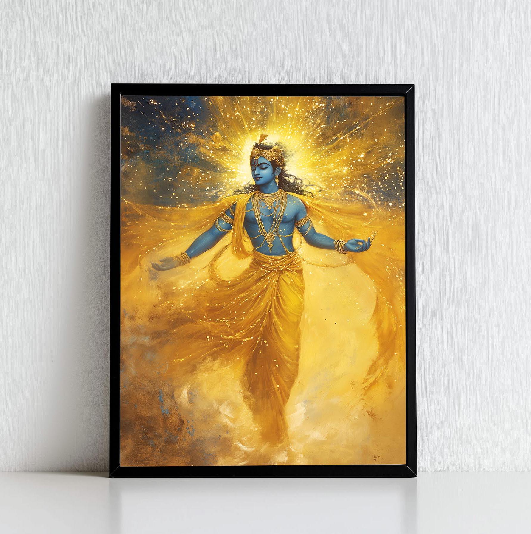 Krishna Art, Lord Krishna, Jai Shri Krishna, Krishna Painting, Dio indù, Arte murale del dio indù, Dio indiano, Stampa digitale di Krishna