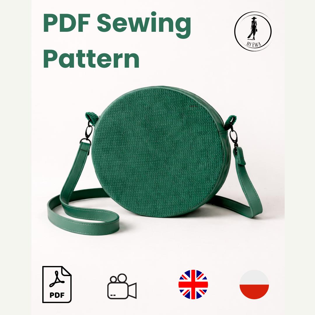 Borsa rotonda, borsa a tracolla, borsa da viaggio, come cucire una borsa a mano, borsa grande, modello pdf, corso di cucito, borsa della spesa, borsa