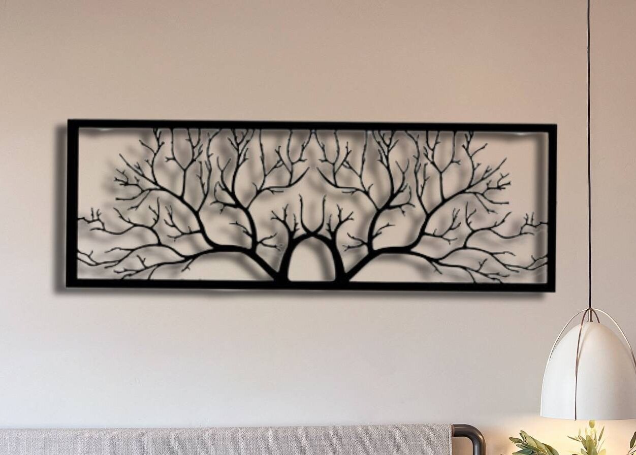 Decorazione da parete in metallo per albero, arte da parete in metallo con rami di albero, decorazione da parete con ramo secco, arte da parete in met