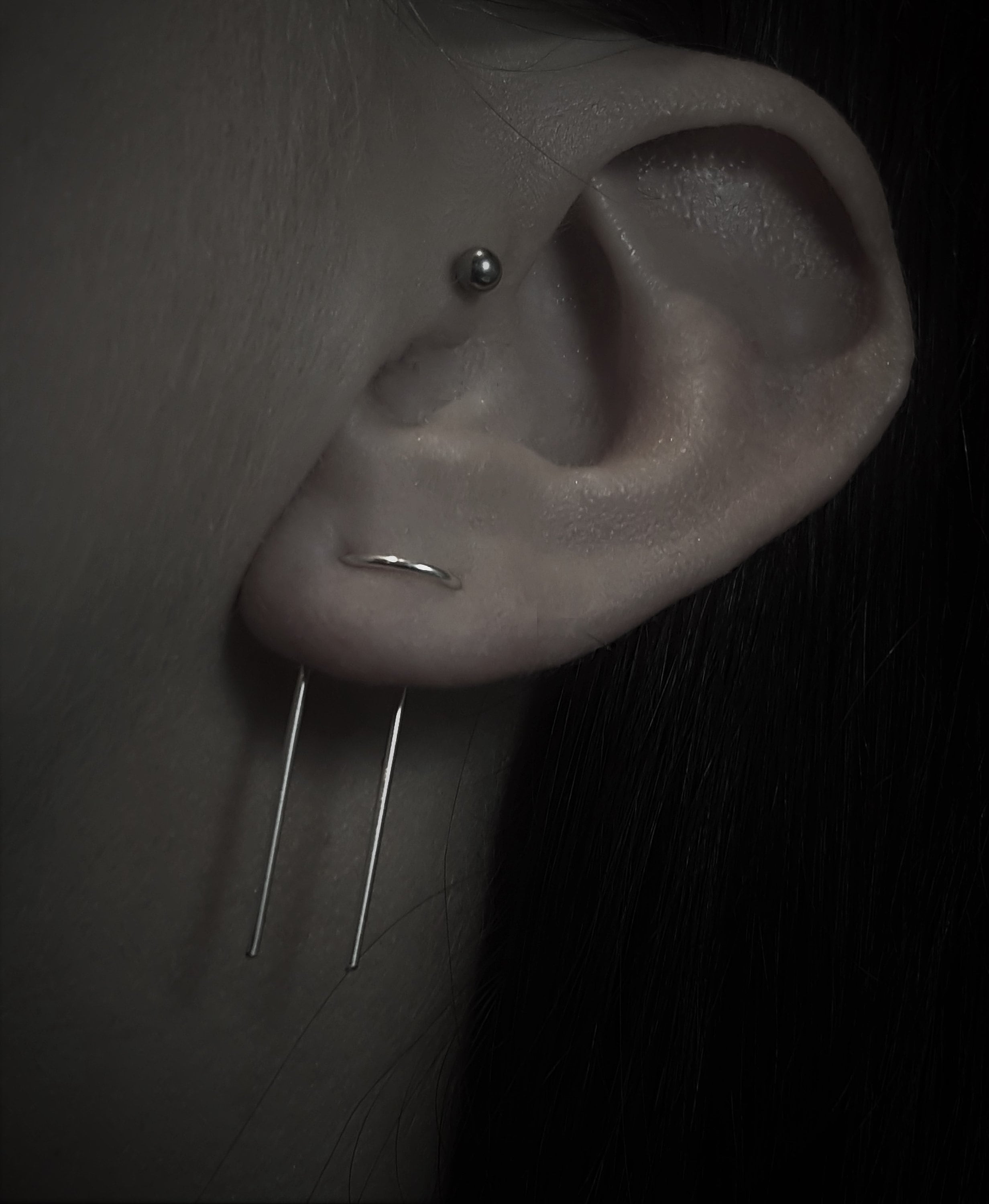 Orecchino doppio piercing, Piercing doppio lobo, Orecchino doppio lobo, Ear Jacket, Orecchini a due fori, Doppio piercing, Piercing multiplo, Lobo