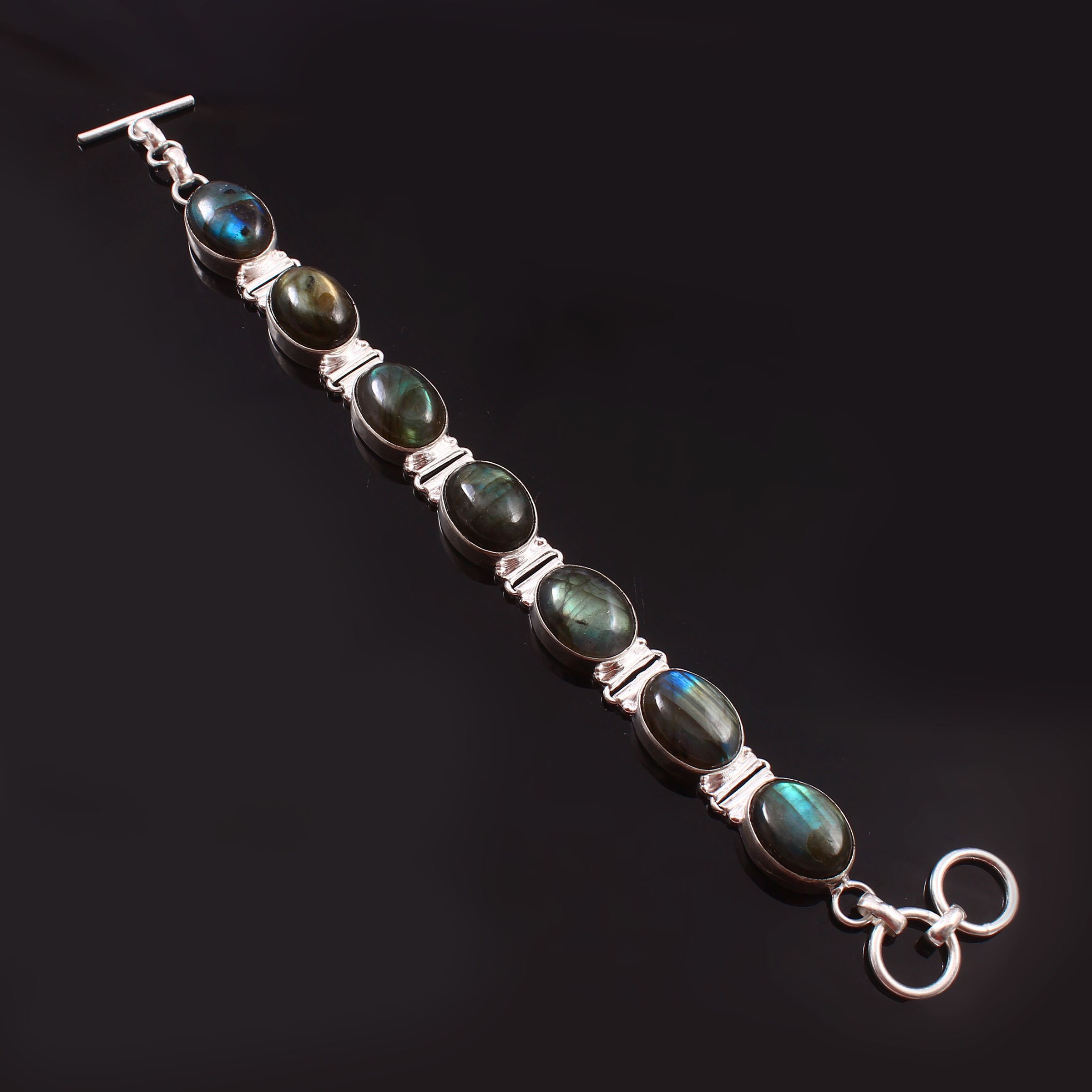 Bracciale Labradorite Bracciale Labradorite Naturale Fatto a Mano Bracciale Pietre Preziose Bracciale Argento Sterling 925 Regalo Per Lei / Lui
