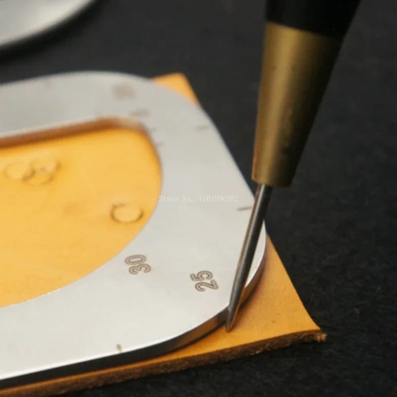 Modello per il taglio della pelle, acciaio inossidabile, righello per angoli arrotondati, strumento ausiliario per il posizionamento di smussi per bor