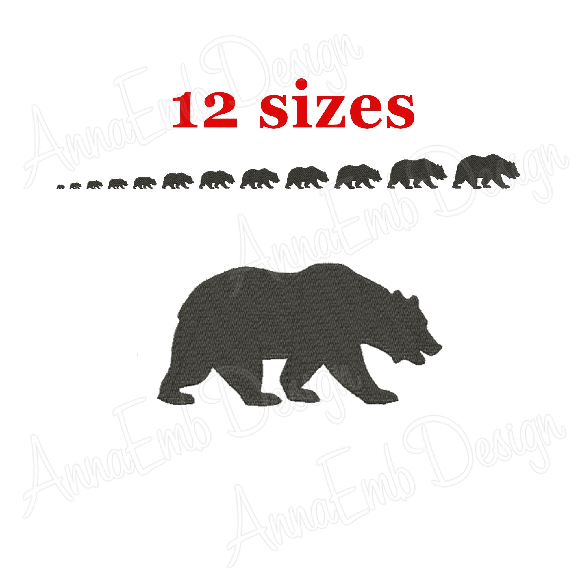Disegno da ricamo a forma di orso. Disegno da ricamo a forma di silhouette di orso. Disegno di orso. Mini orso. Disegno da ricamo a macchina. Ricamo d