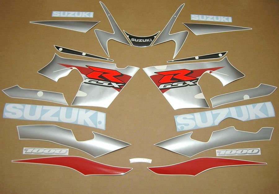 Suzuki GSXR 1000 2002 k2 kit decalcomanie di ricambio completo set di adesivi per restauro completo riproduzione grafica replica modello gsx-r gixxer