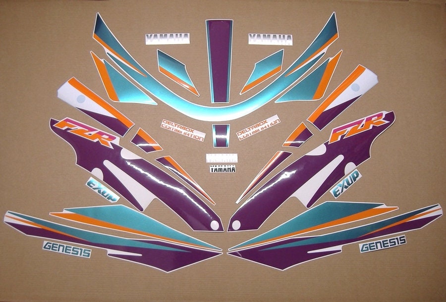 FZR 1000 Exup 1995-1996 set completo di adesivi kit di ricambio replica restauro grafica riproduzione foxy eye pattern mark fox