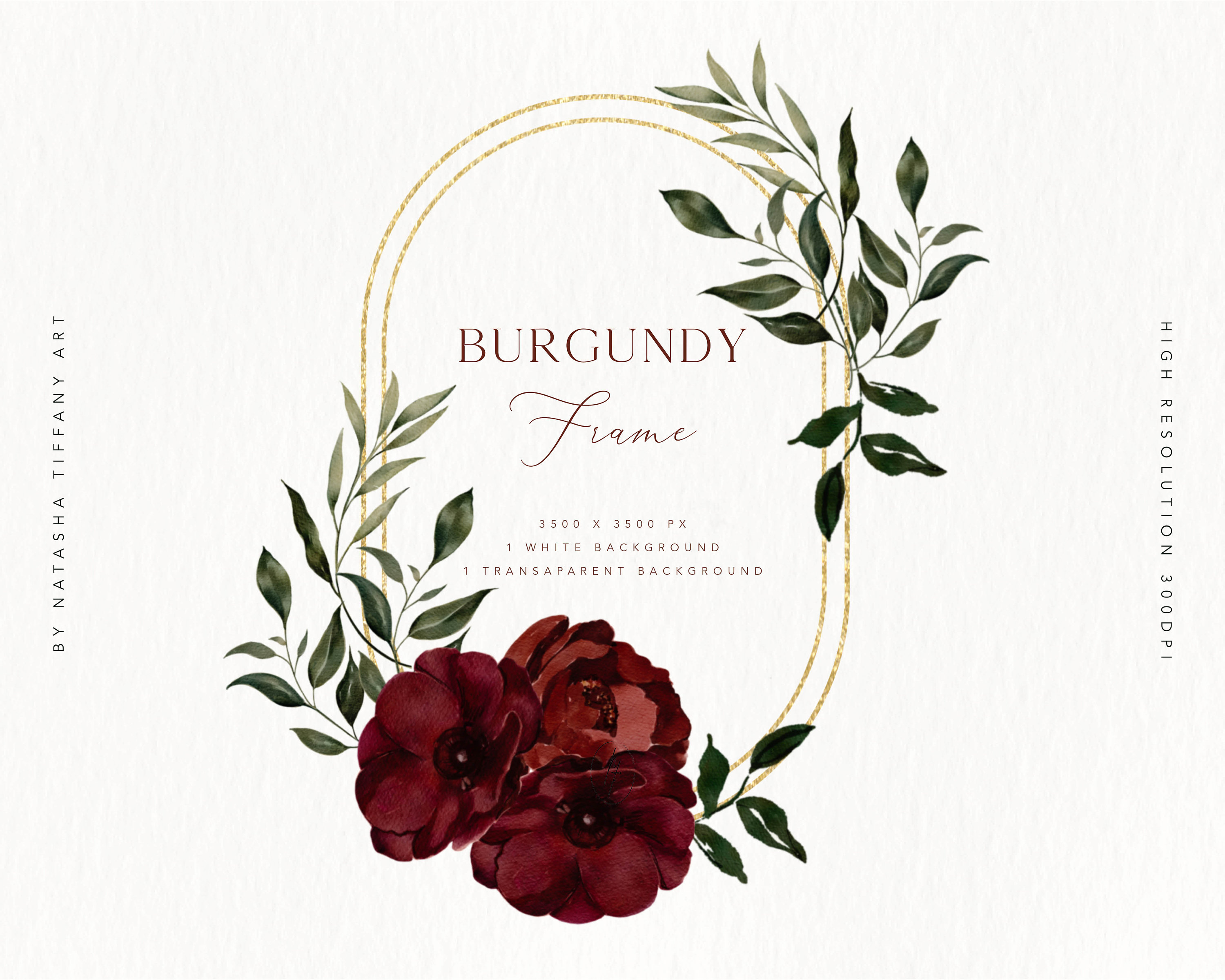 Cornice floreale bordeaux, clipart fiore bordeaux, cornice floreale dell'acquerello, clipart botanica, clipart di matrimonio, cornice floreale, cornic