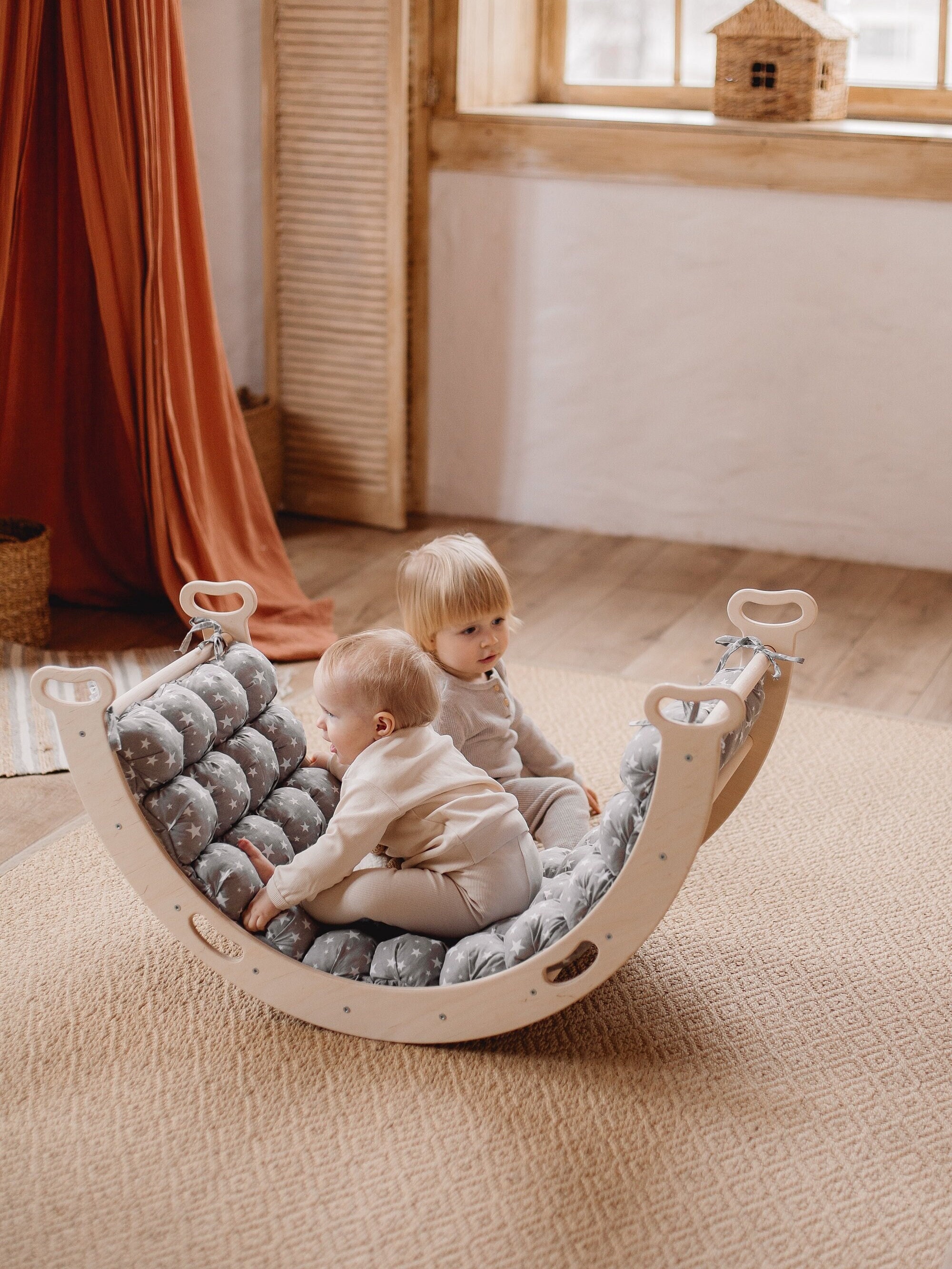 Arco rampicante con cuscino, arco Montessori, cuscino per arco, cuscino arco rampicante, cuscino arco rampicante, cuscino Rocker, cuscino arco