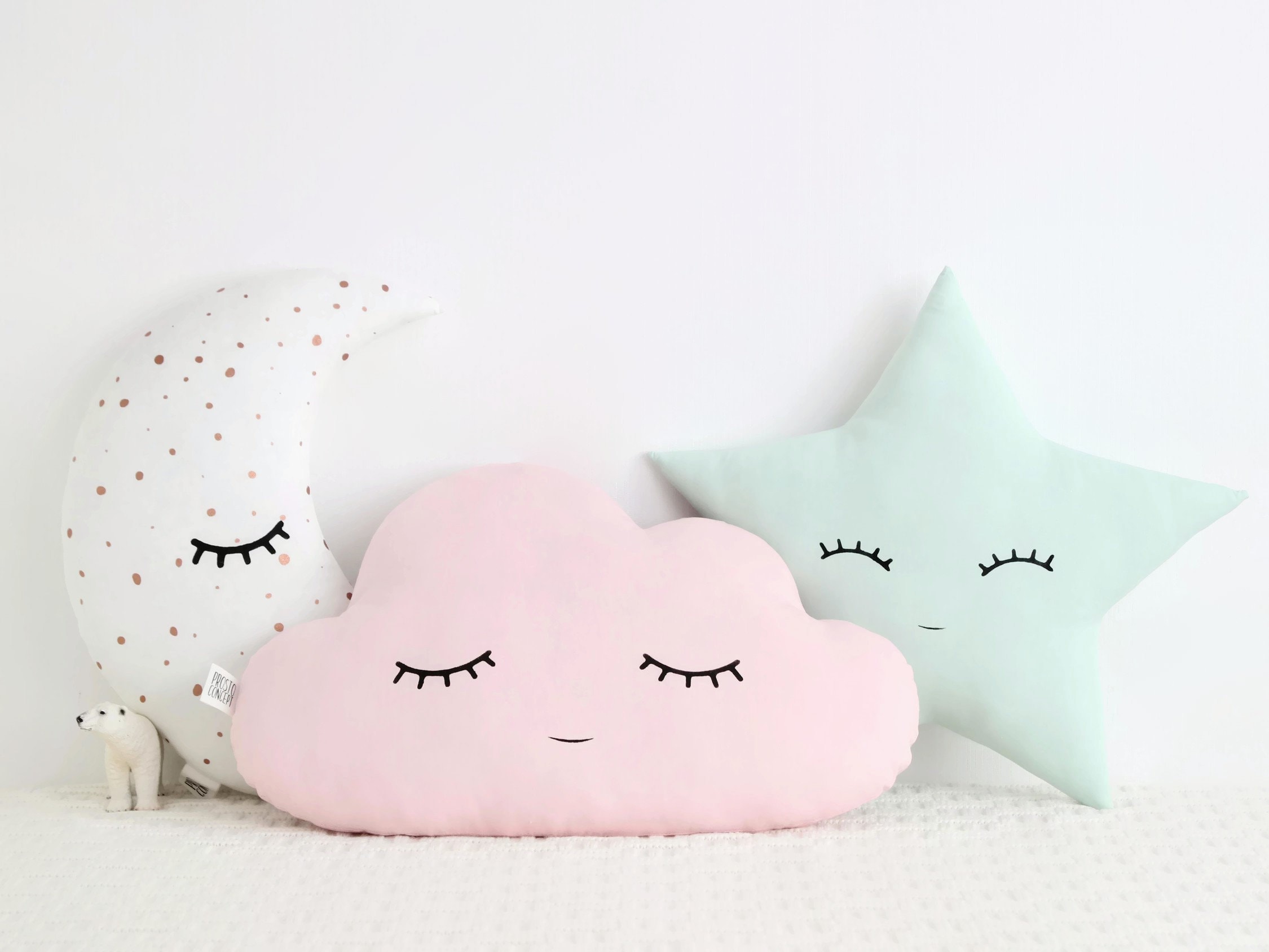 Cuscini per bambine Cuscino a forma di luna, nuvola e stella, decorazione per cameretta dei bambini, idee per la cameretta dei bambini, culla, regalo