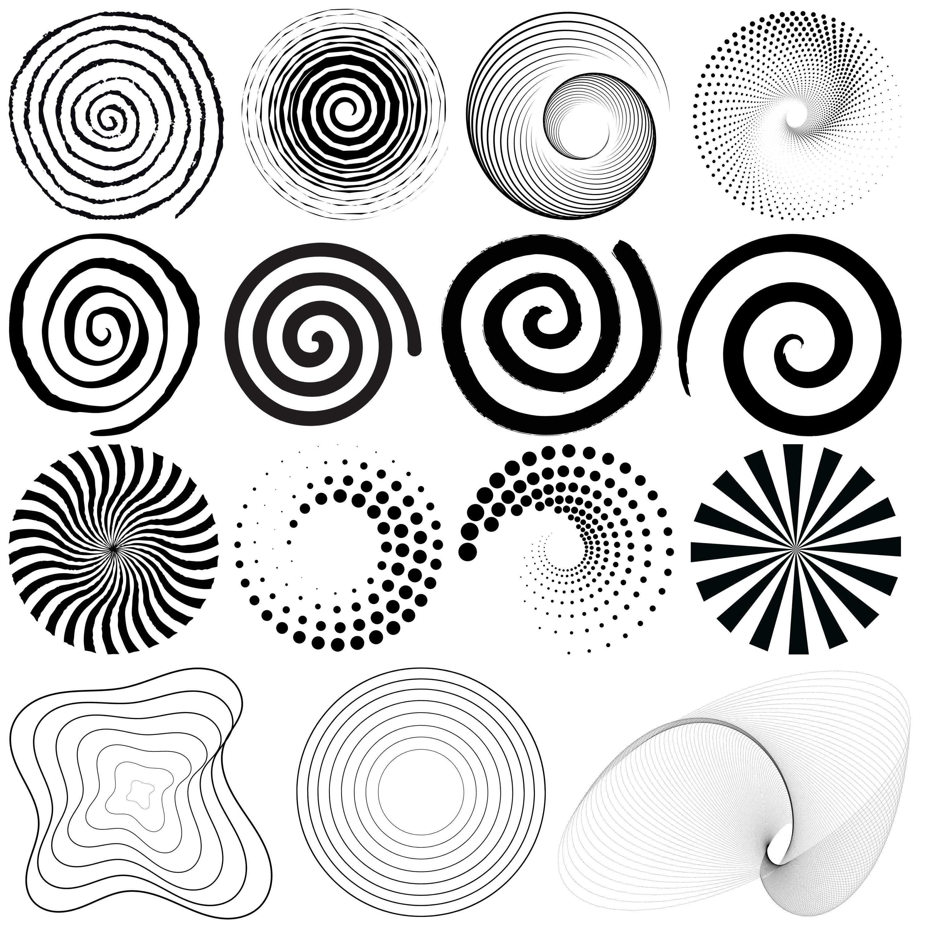 Pacchetto SVG a spirale, Clipart a spirale, Ricciolo in formato Svg, Vettore a spirale, Spirale ipnotica in formato SVG, Spirale ipnotica in formato S