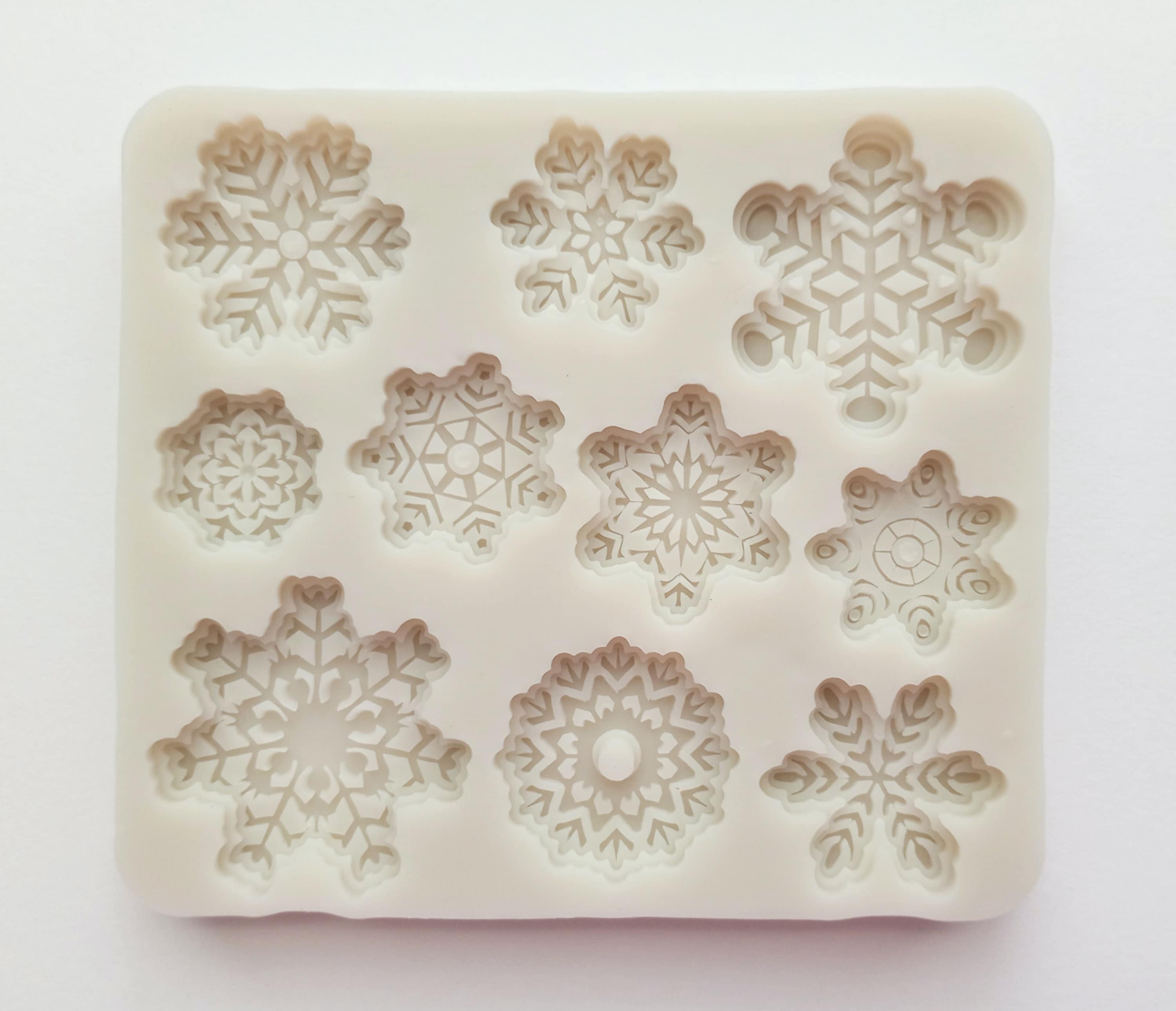 STAMPO VARIETÀ FIOCCHI DI NEVE, Stampo per fondente, Stampo per cioccolato per le feste invernali, Stampo natalizio, Decorazione per cupcake, Stampo p