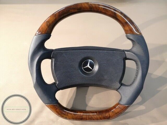 Volante in legno Mercedes Benz R107 W123 W124 W126 W201AMG look radica