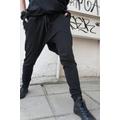 Pantaloni harem larghi e casual neri con cavallo basso / Pantaloni neri stravaganti / Pantaloni unisex A05069