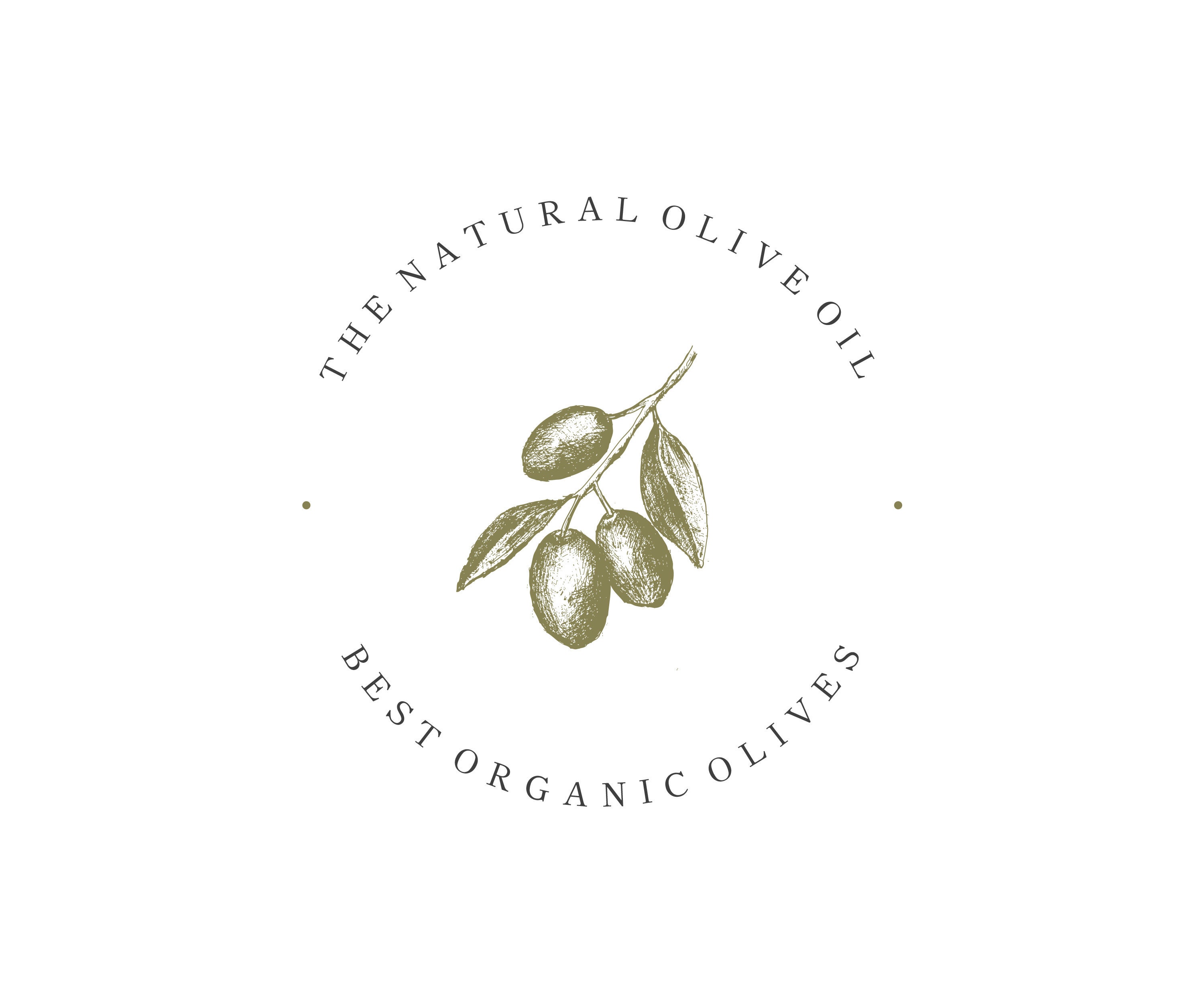 Logo oliva disegnato a mano - Logo dell'olio d'oliva disegnato a mano - Design del logo prefatto - Logo botanico disegnato a mano - Logo dell'olio d'o