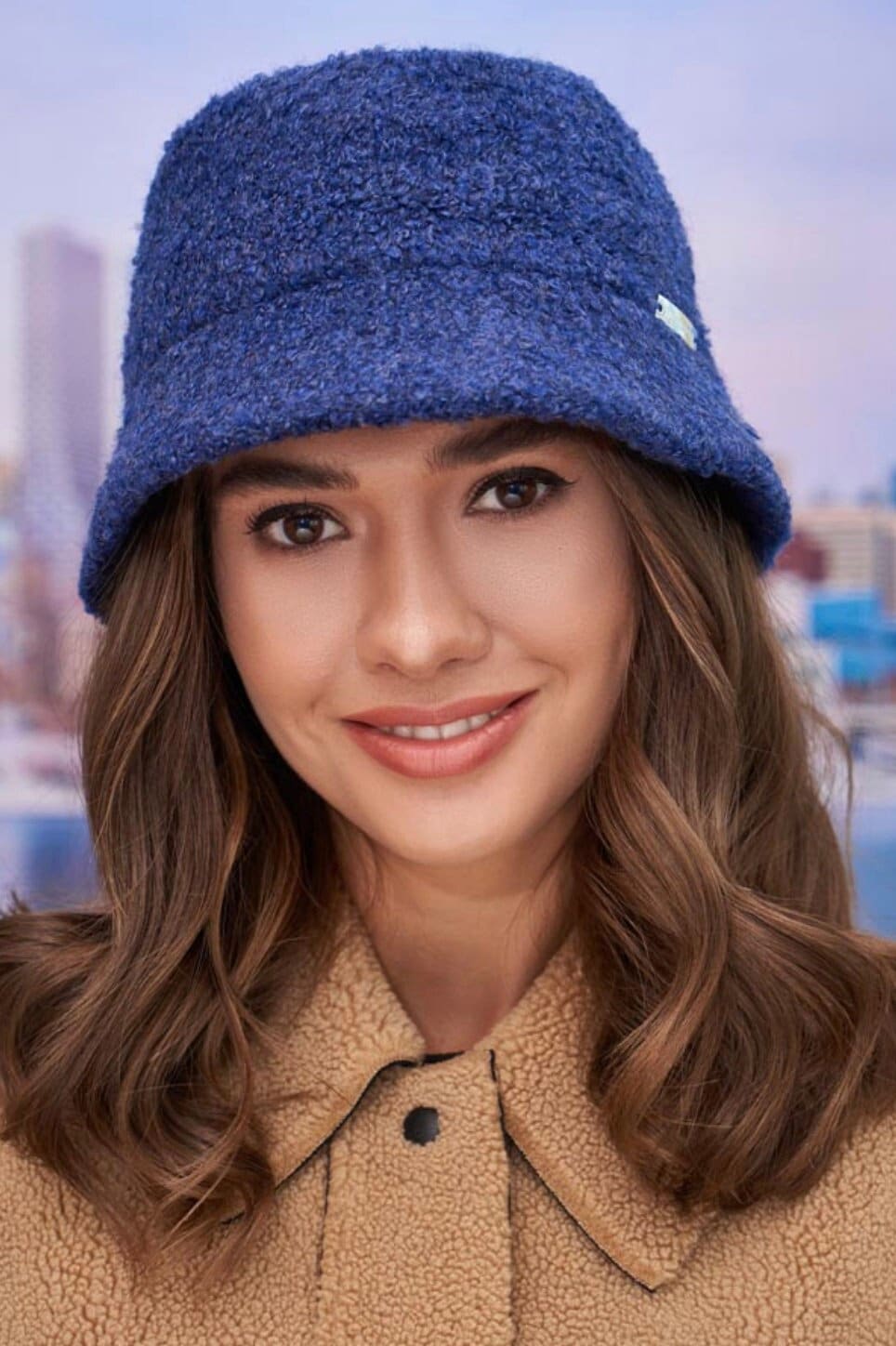 Cappello da donna caldo bouclé LANA cappello di lana lavorato a maglia cappello da pesca in lana d'angora cappello da pescatore cappello invernale reg