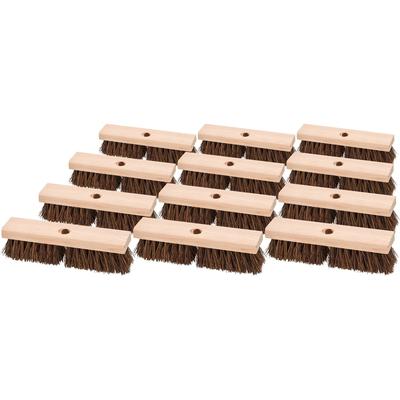 Genuine Joe 18416CT Deck/Floor Brush - 2" Palmyra Bristle - 10" Handle Width - Hardwood Handle - 12 / Carton - Brown - Case of 12 GJO18416CT