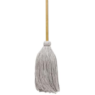 Boardwalk CD50032S Cotton Deck Mop, #32 White Cotton Head, 50" Wood Handle, 6/Carton - Case of 6 CD50032SBW