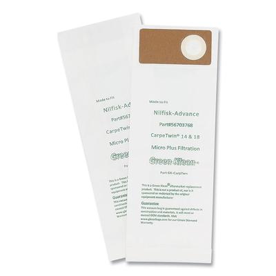 Green Klean CARPTWNP Replacement Vacuum Bags, Fits Advac/Lindhaus/Minuteman Phenom/Nilfisk Carpetwin, 10/Pack