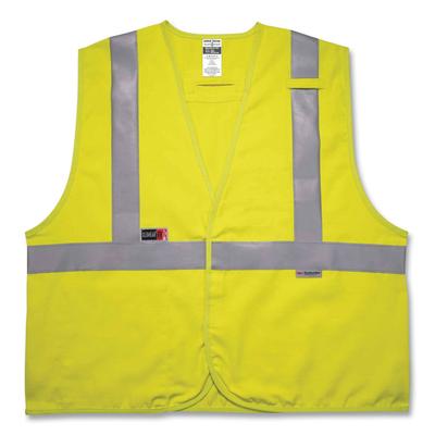 Ergodyne 21469 GloWear 8261FRHL Class 2 Dual Compliant FR Hook and Loop Safety Vest, 4X-Large/5X-Large, Lime, Ships in 1-3 Business Days