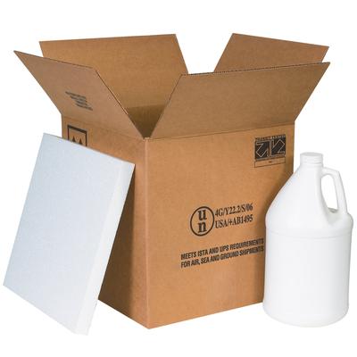 12 1/4 x 12 1/4 x 12 3/4" 4 - 1 Gallon Plastic Jug Shipper Kit, Each (HAZ1132)