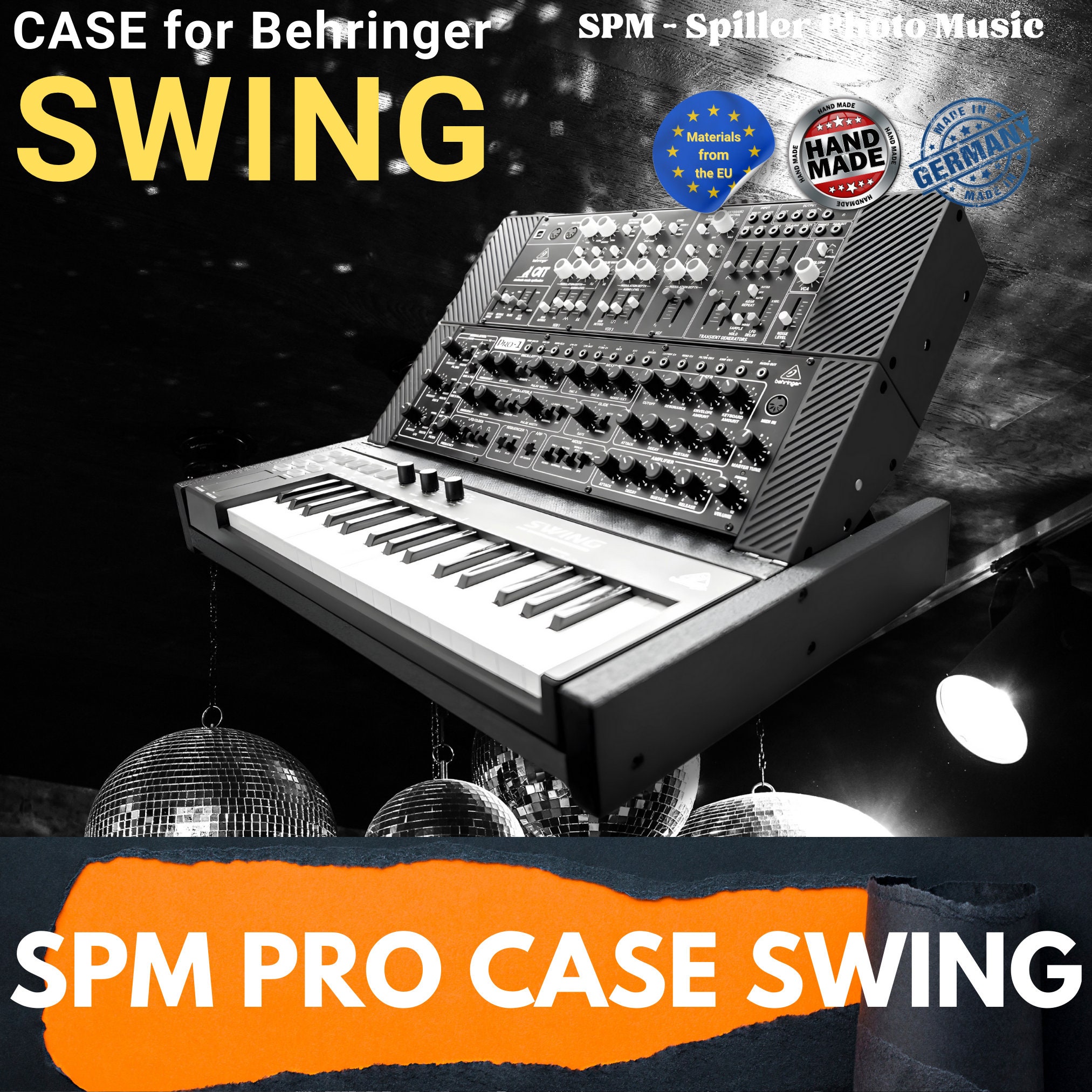Custodia/supporto per tastiera Behringer Swing e sintetizzatore desktop Behringer Pro-800, Cat, K2, Model D, Neutron, Pro-1, WASP Deluxe,...