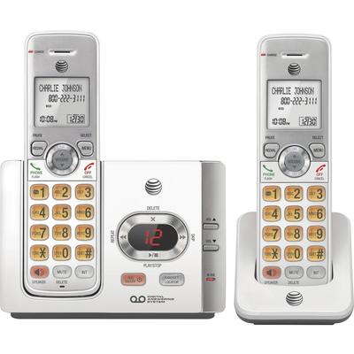 AT&T EL52215 Cordless Phone, w/2 Handsets, 5-3/5"x3-2/5"x5-3/5", Silver