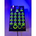 Pulsante USB per PC Box 32 funzioni retroilluminato Blu con etichette al neon foglio per sim racing