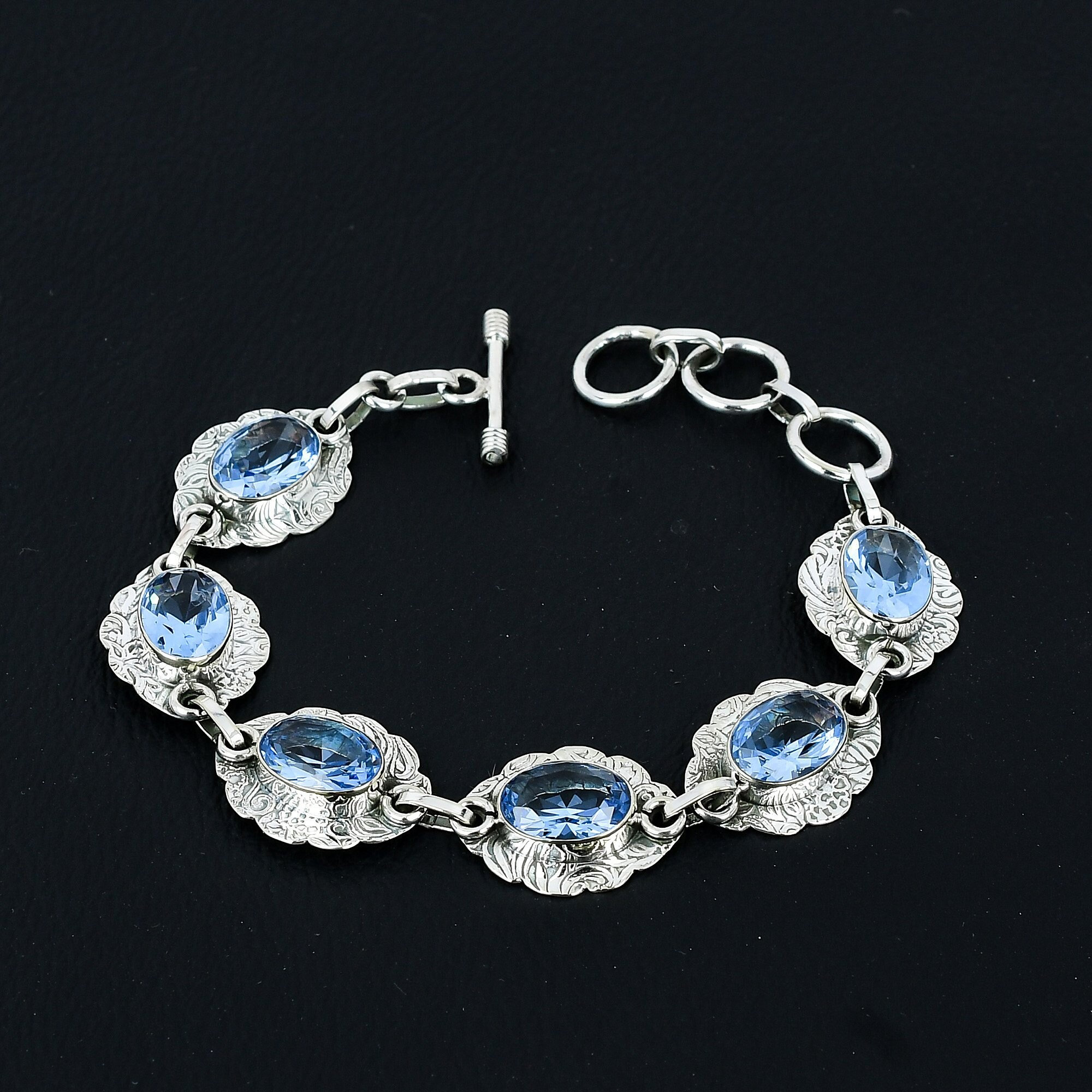 Bracciale con acquamarina Bracciale con pietra preziosa in acquamarina Bracciale in argento sterling 925 fatto a mano Bracciale con acquamarina come r
