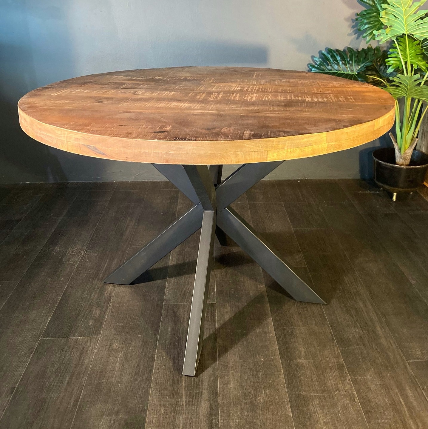 Tavolo da pranzo rotondo in legno di mango, diametro 80-150 cm, tavolo da cucina in legno massello, tavolo rotondo