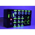 PC USB 31 pulsanti funzione box per Simracing tutti i pulsanti blu retroilluminati + foglio etichette al neon