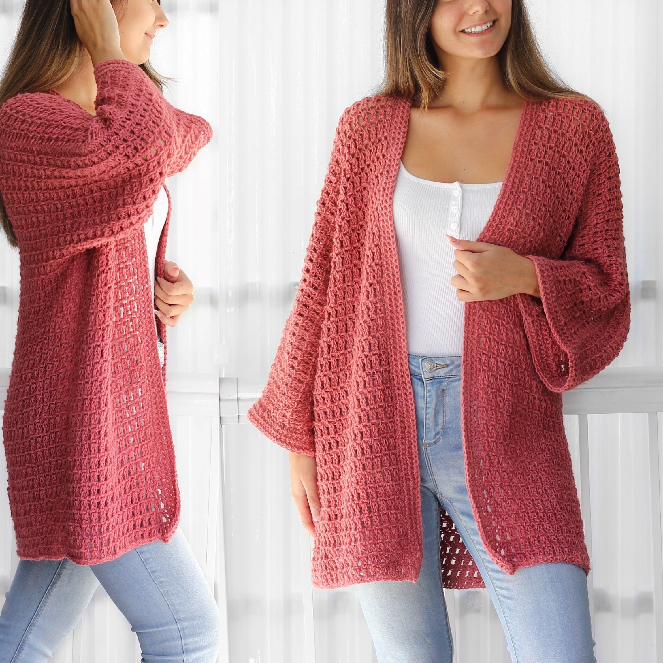 Schema all'uncinetto - NALA Schema cardigan all'uncinetto PDF - schema maglione donna all'uncinetto - schema pullover all'uncinetto - cardigan in pizz