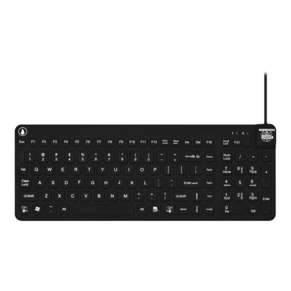 Man & Machine Premium Full Size Waterproof Disinfectable Keyboard - Cable Connectivity - Usb Interface - English, French - Computer - Pc, Mac