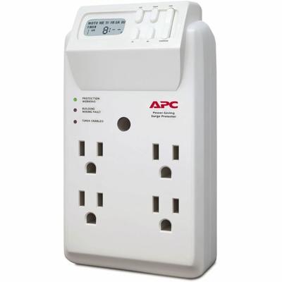 Apc Surgearrest Essential 4-Outlet Wall-Mount Surge Protector, White, P4Gc