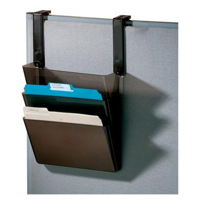 Office Depot Brand Plastic Letter-Size Hanging 3-Pocket Wall File, 8-1/2" X 13-3/8" X 8-1/2", Black