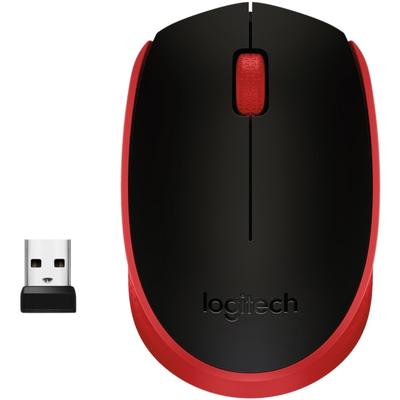 Logitech M170 Wireless Compact Mouse (Red) - Optical - Wireless - Radio Frequency - 2.40 Ghz - Red - Usb - 1000 Dpi - Scroll Wheel - 3 Button(S)