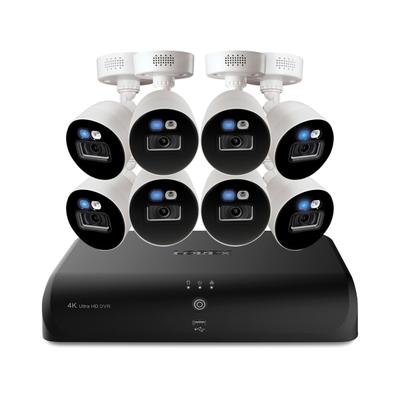 Lorex Fusion 4K 8.0-Megapixel 12-Camera-Capable 2Tb Dvr System With 8 Wired Smart Deterrence Cvi Cameras, White