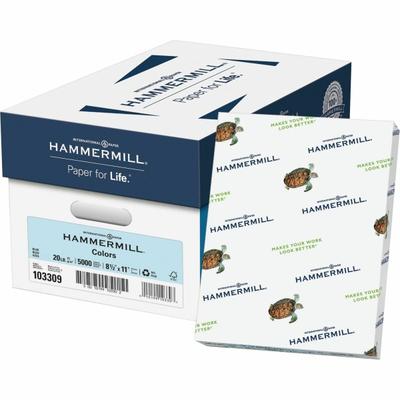 Hammermill Multi-Use Color Copy Paper, Blue, Letter (8.5" X 11"), 5000 Sheets Per Case, 20 Lb, Case Of 10 Reams