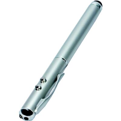 Qvs 1-Led Flash Light / Red Laser Pointer Combo, Silver - Rubber - Silver
