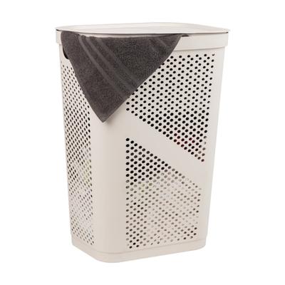 Mind Reader 60L Laundry Hamper Clothes Basket With Lid, 23-1/2