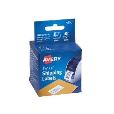 Avery Multipurpose Permanent Thermal Labels, AVE4153, 4" x 2 1/8", Roll Of 140, White