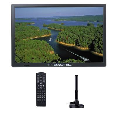 Trexonic Portable Rechargeable 15.4" Led Tv, Black
