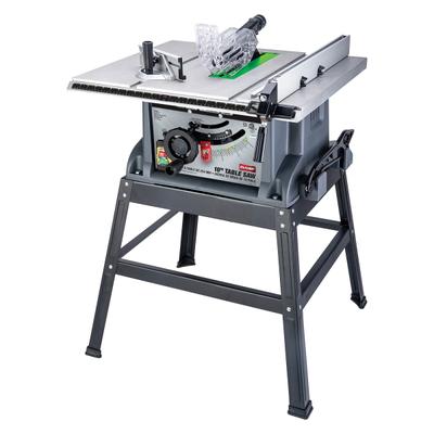 Genesis 15-Amp 10" Table Saw With Metal Stand, 22" X 26" X 46", Gray/green